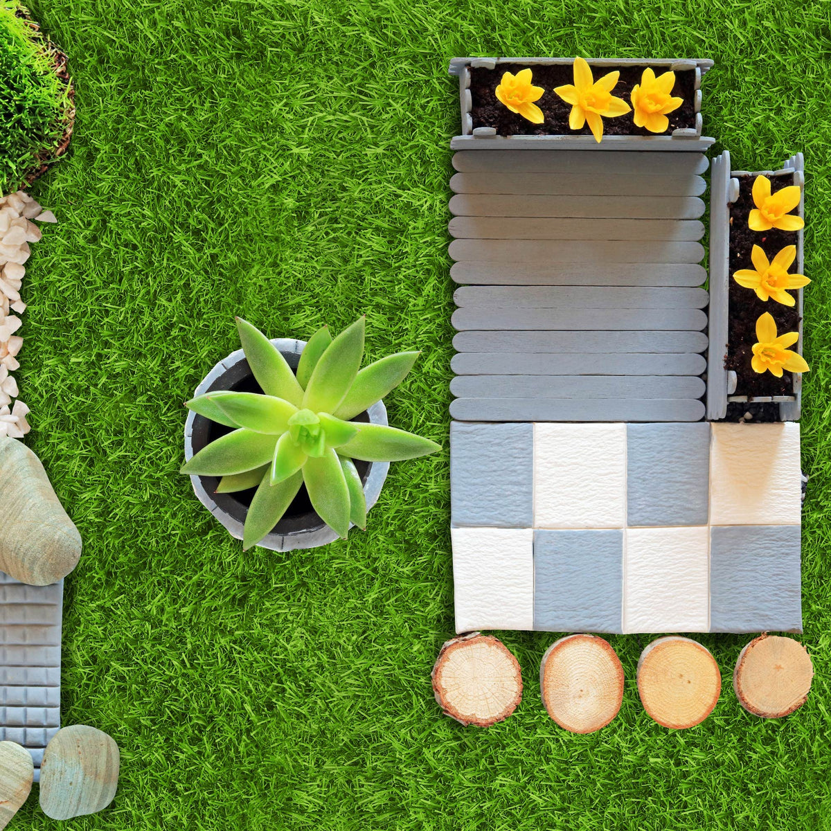 TURSTIN mini garden grass tile for crafts and micro landscapes