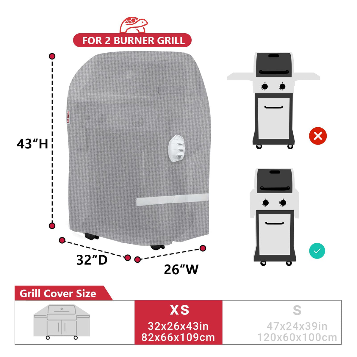 Turtle Life BBQ cover side view showing weather protection in windy conditions