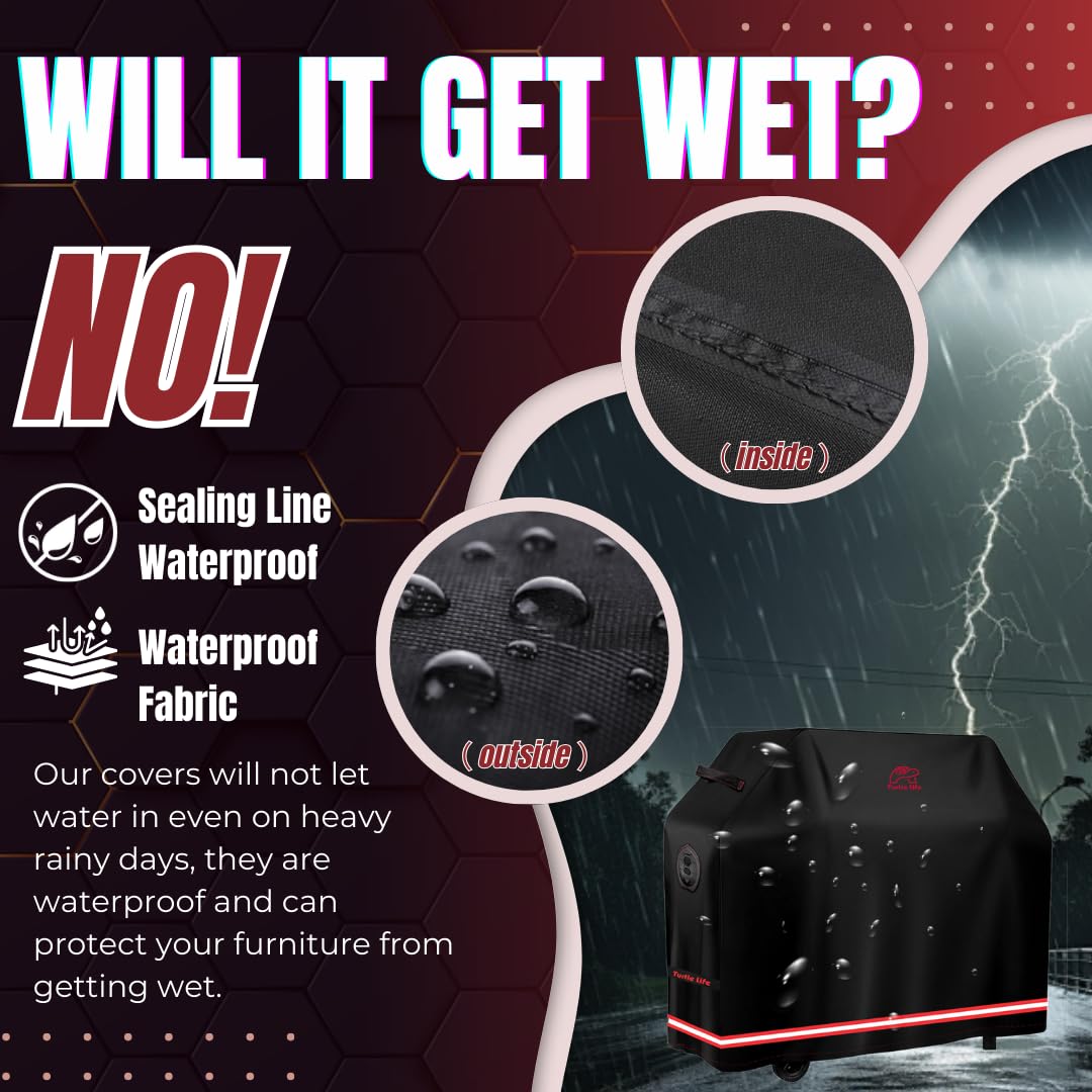 Turtle Life waterproof dustproof fabric withstands wind-blown debris and rain.