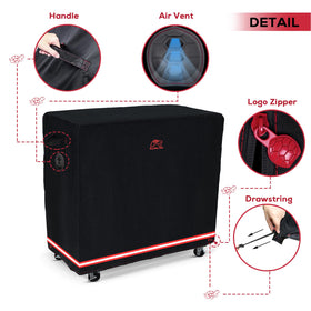 Turtle Life grill cover with handles for easy fitting and removal