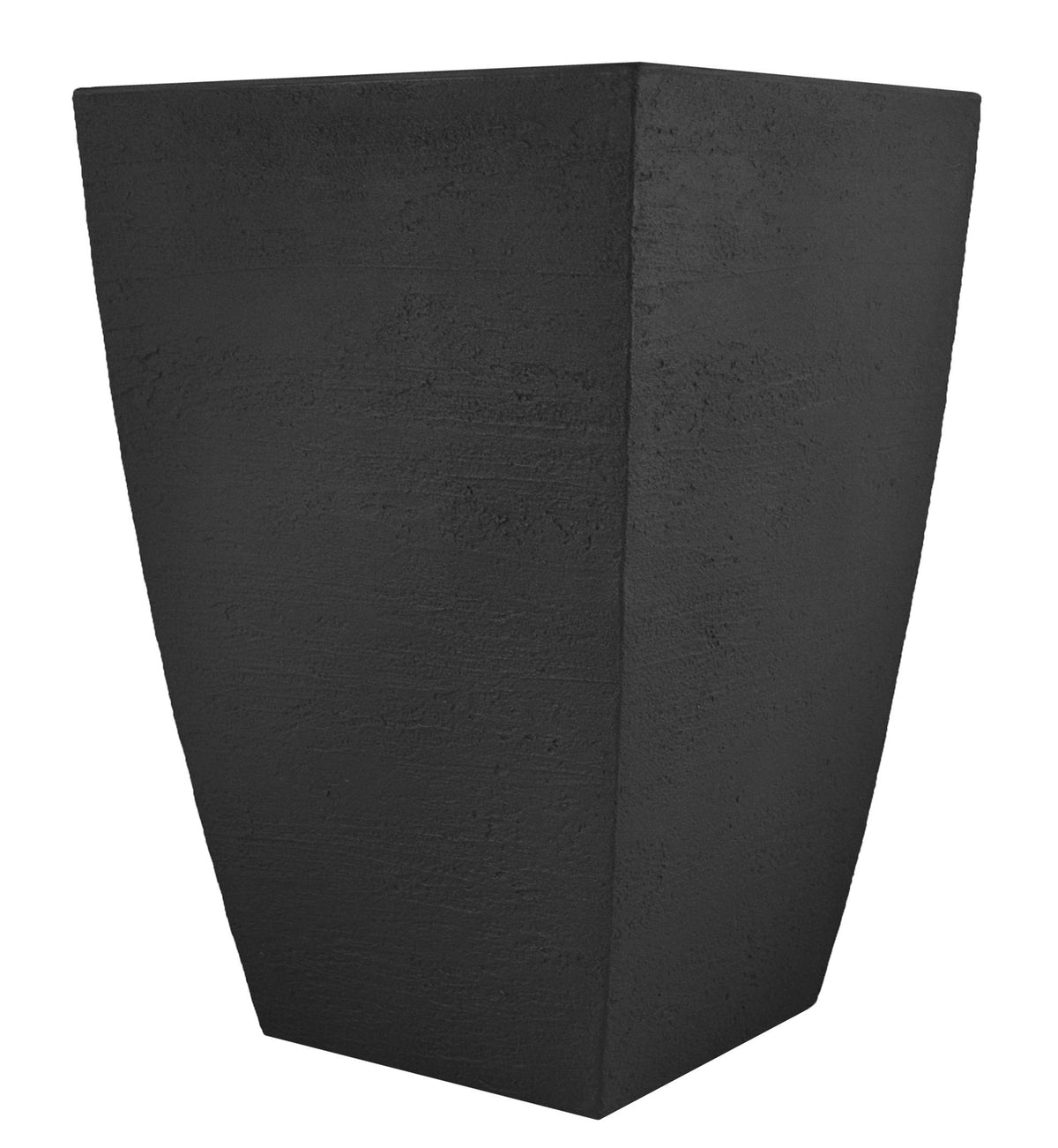 Tusco MSQT23BK modern square planter, front view, weatherproof for outdoor entrances.