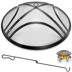 TUSGENK 40-inch fire pit spark screen for safer outdoor flames