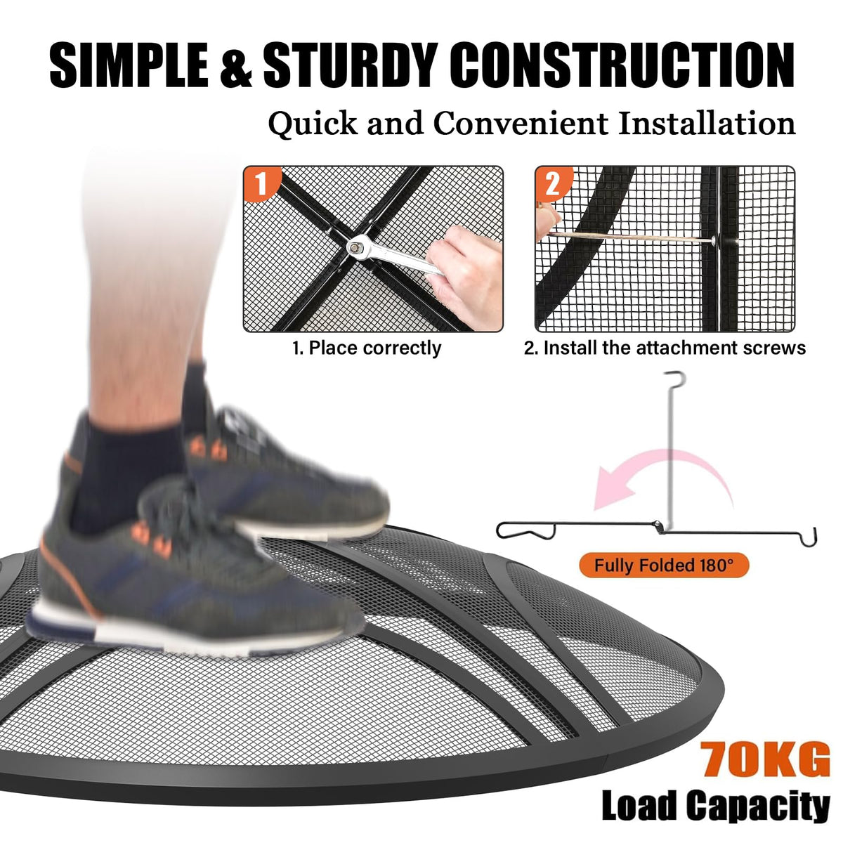 TUSGENK 12-screw assembly shown, easy setup for quick outdoor gatherings.