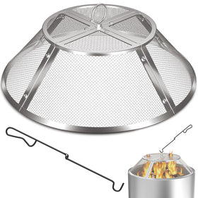 TUSGENK fire pit spark screen fits Yukon 27-inch for safer backyard evenings