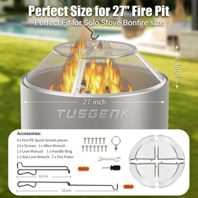 TUSGENK Yukon shield-fit spark screen securely around the Yukon 27-inch