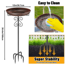 TUSPEU 5-pronged base stability supports secure placement on grass.