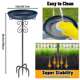 TUSPEU birdbath feeder bowl 12-inch diameter for bathing and drinking.