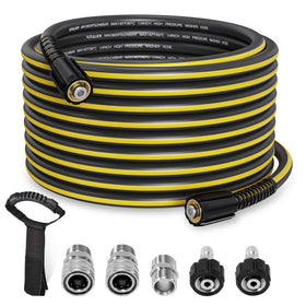 TUTULUCK 50ft pressure washer hose extended for reach and flexible cleaning
