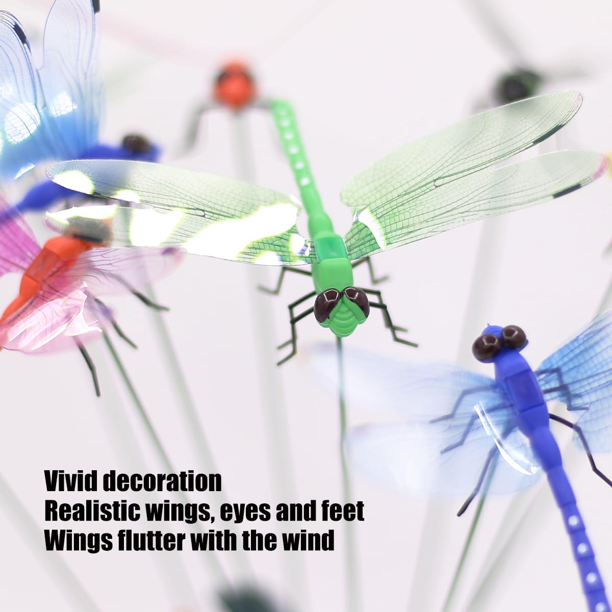 Tuxiaobu dragonfly garden stake easy installation into soil or vases.
