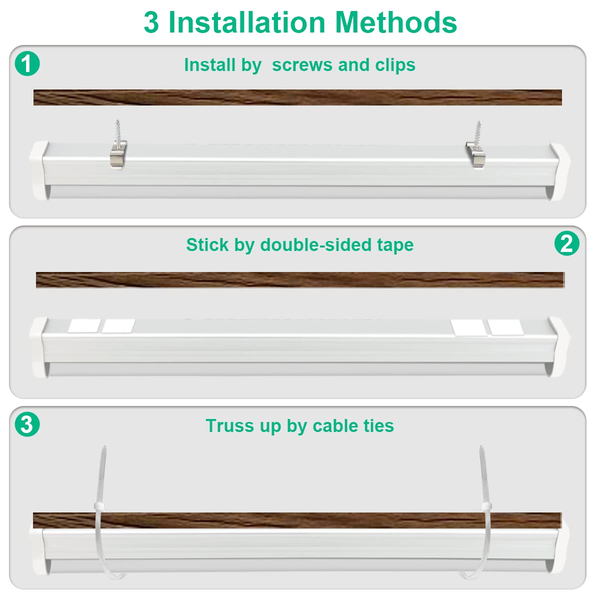 TVTUTPWY easy-install kit with clips and tape