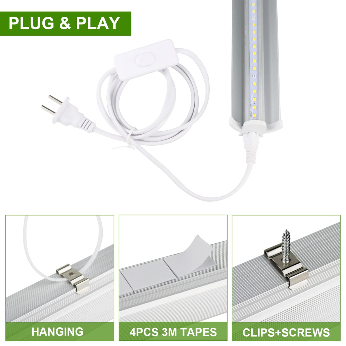 TVTUTPWY Grow Light T5 aluminum shell ensures efficient heat dissipation.