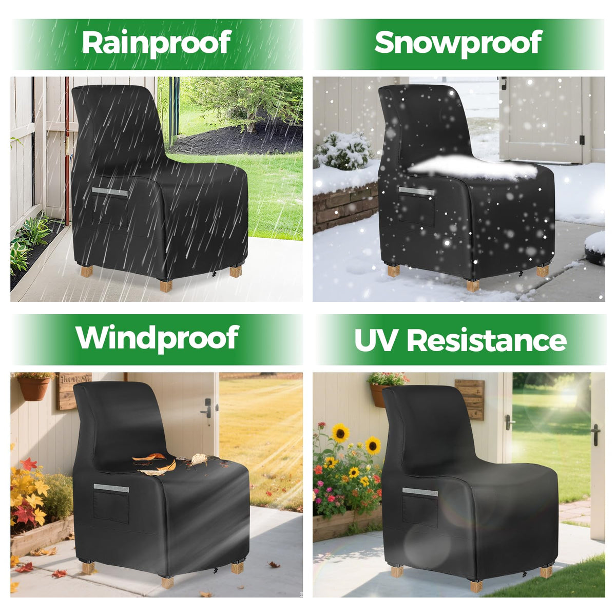 TWAKAP waterproof cover protecting against dust and moisture on patio furniture