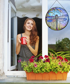 TwaliRay handmade suncatcher showcases detailed painting and glass craftsmanship