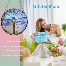 TwaliRay stained-glass dragonfly wall panel adds vibrant color to rooms