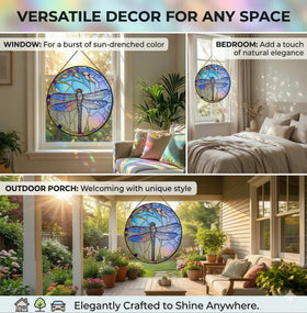 TwaliRay sunlit dragonfly window decor brightens garden and patio spaces
