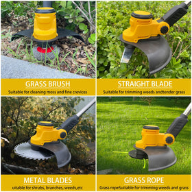 TWEFGFT 4-in-1 cutting blades enable precise trimming, mowing, and weed removal.