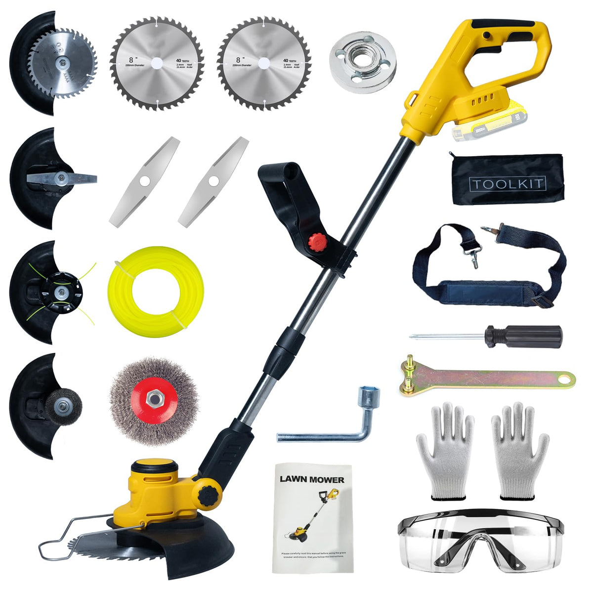 TWEFGFT cordless weed wacker with DEWALT 20V compatibility for versatile yard work.