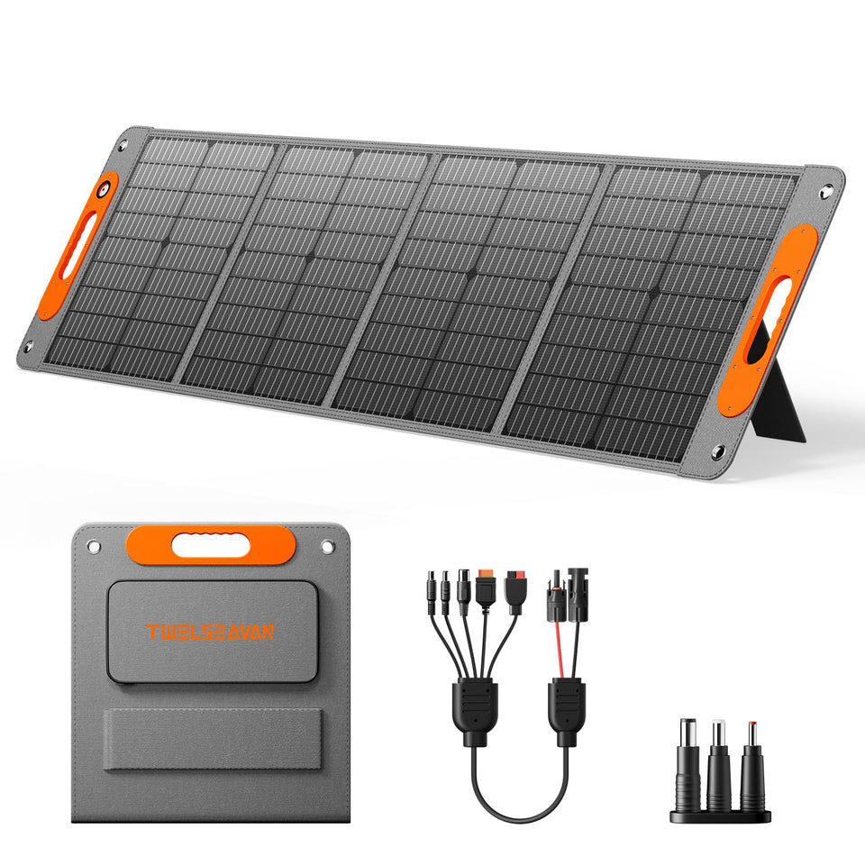 TWELSEAVAN 120W foldable solar panel for portable outdoor charging