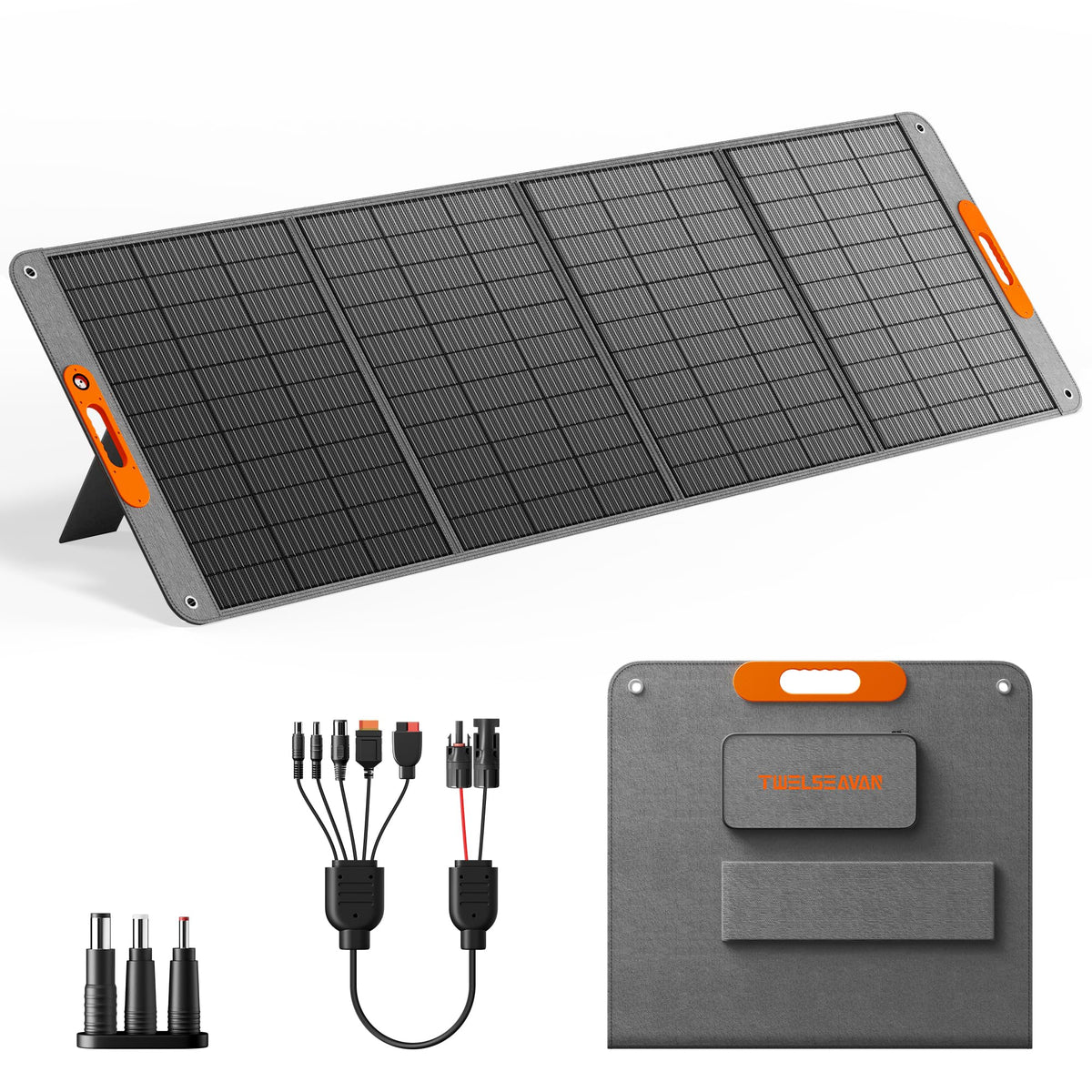 TWELSEAVAN 400W folded solar panel ready for compact outdoor charging