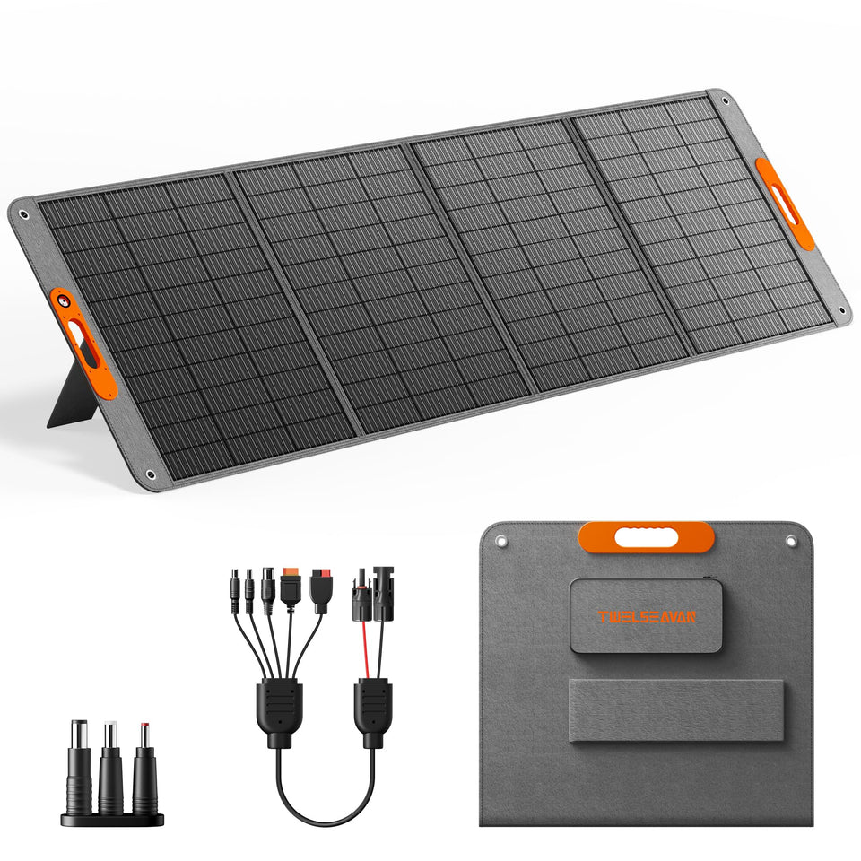 TWELSEAVAN 400W folded solar panel ready for compact outdoor charging