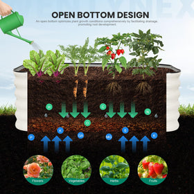 TwentyNext bed with folded rubber-trim edges reduces daytime gardening injuries.