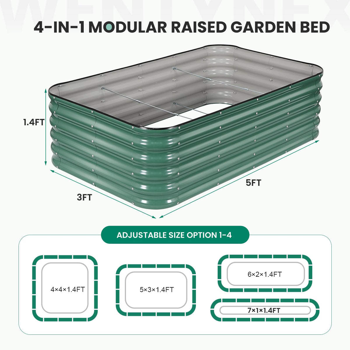 TwentyNext modular bed configuration shown for flexible square or rectangular layouts