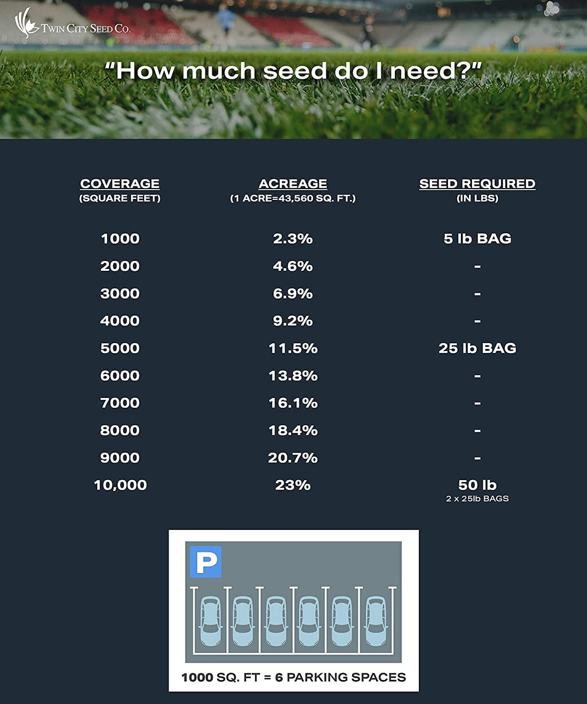 Twin City Seed Co. seeds measured in a cup for overseeding preparation.