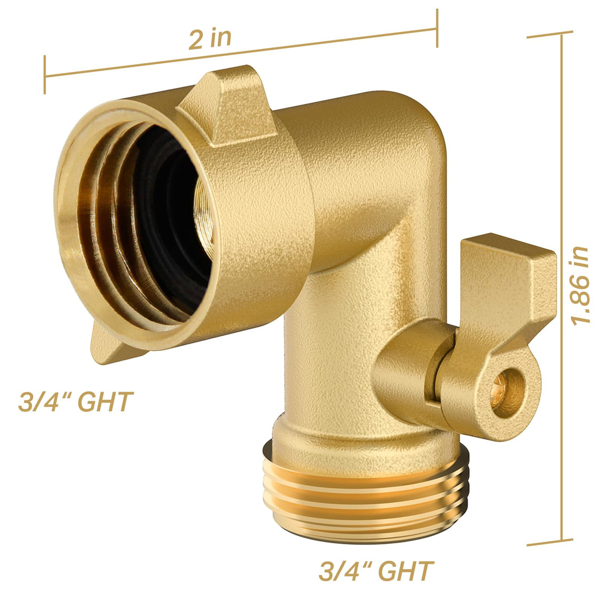 Twinkle Star brass hose connector provides durable outdoor use