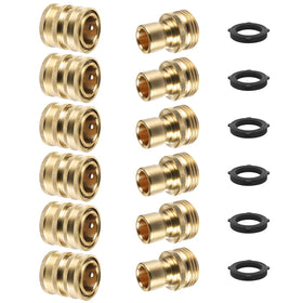 Twinkle Star brass quick-connect 6-sets for easy hose assembly and quick disconnection.