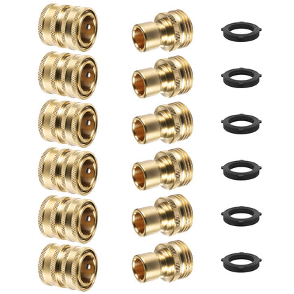 Twinkle Star brass quick-connect 6-sets for easy hose assembly and quick disconnection.