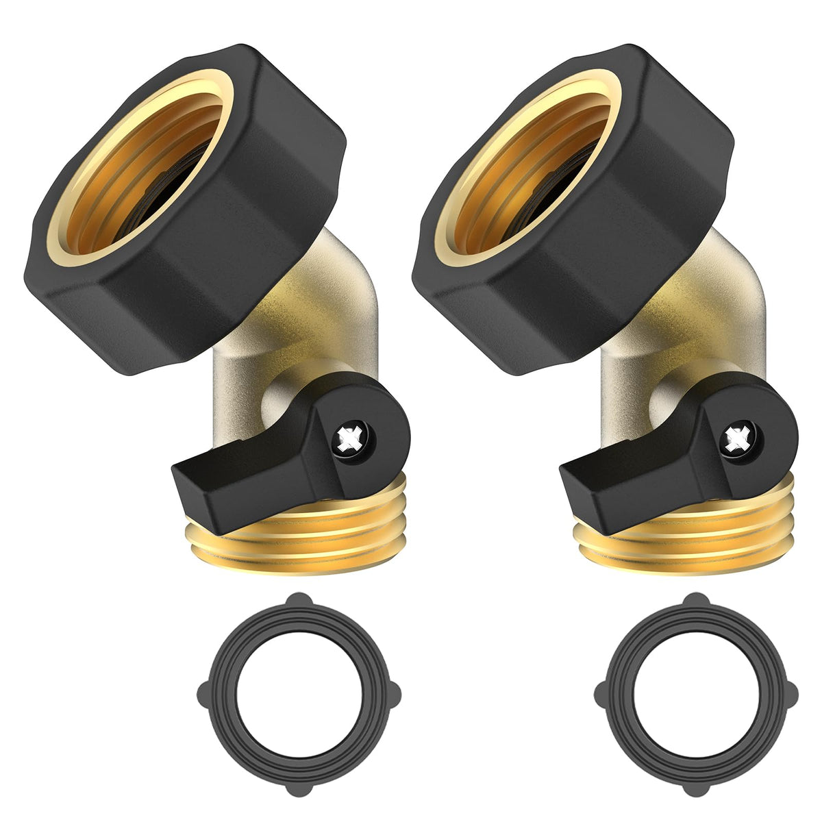 Twinkle Star brass shut-off valve gooseneck connector close-up shows durable brass construction.