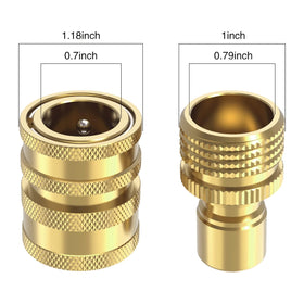 Brass construction resists corrosion for long-lasting garden hose links.