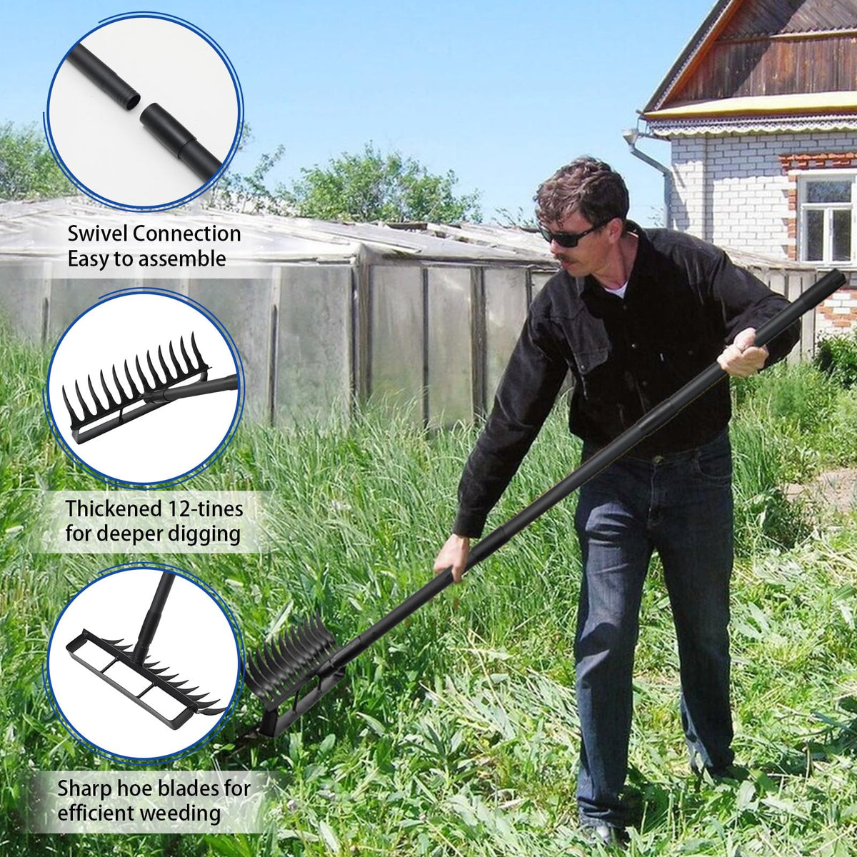 TwinkleTool 76.8-inch reach aids comfortable use for tall gardeners