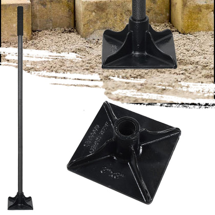 TwinkleTool heavy-duty steel tamper head close-up showing durable construction for soil compaction