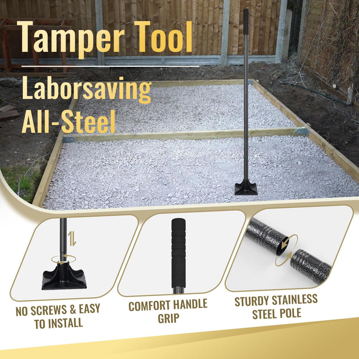 TwinkleTool tamper compacting asphalt and repairing areas