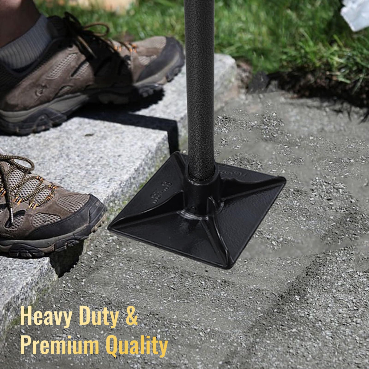 TwinkleTool tamper leveling gravel and dirt for even surfaces