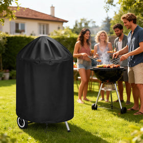 TwoPone round grill cover stored neatly after drying in sun