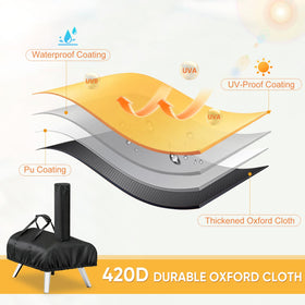TwoPone cover features retractable snaps for quick securing.