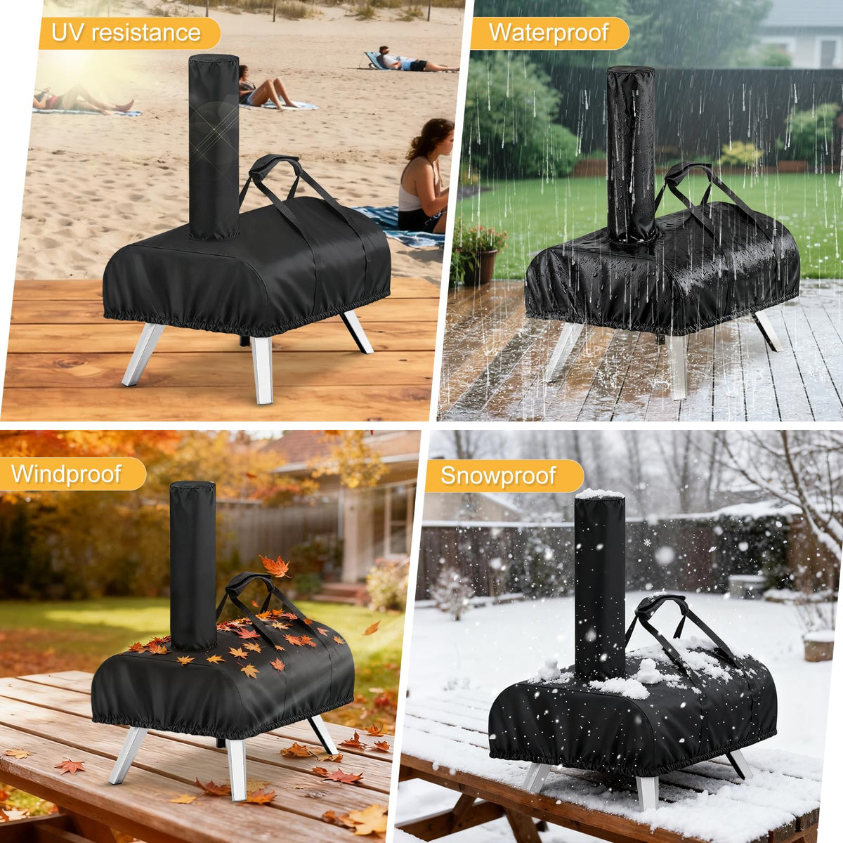 TwoPone weather-resistant oven cover guards against dust, UV, and tears at the campsite.