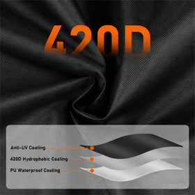 TwoPone Weber charcoal kettle grill cover uses 420D Oxford fabric for durability