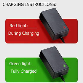 TWRSHE 21V2A charger indicator lights, clearly signaling charging status.