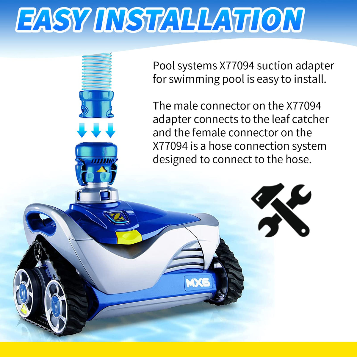 Txdiyifu backyard pool cleaning solution featuring reliable suction adapters