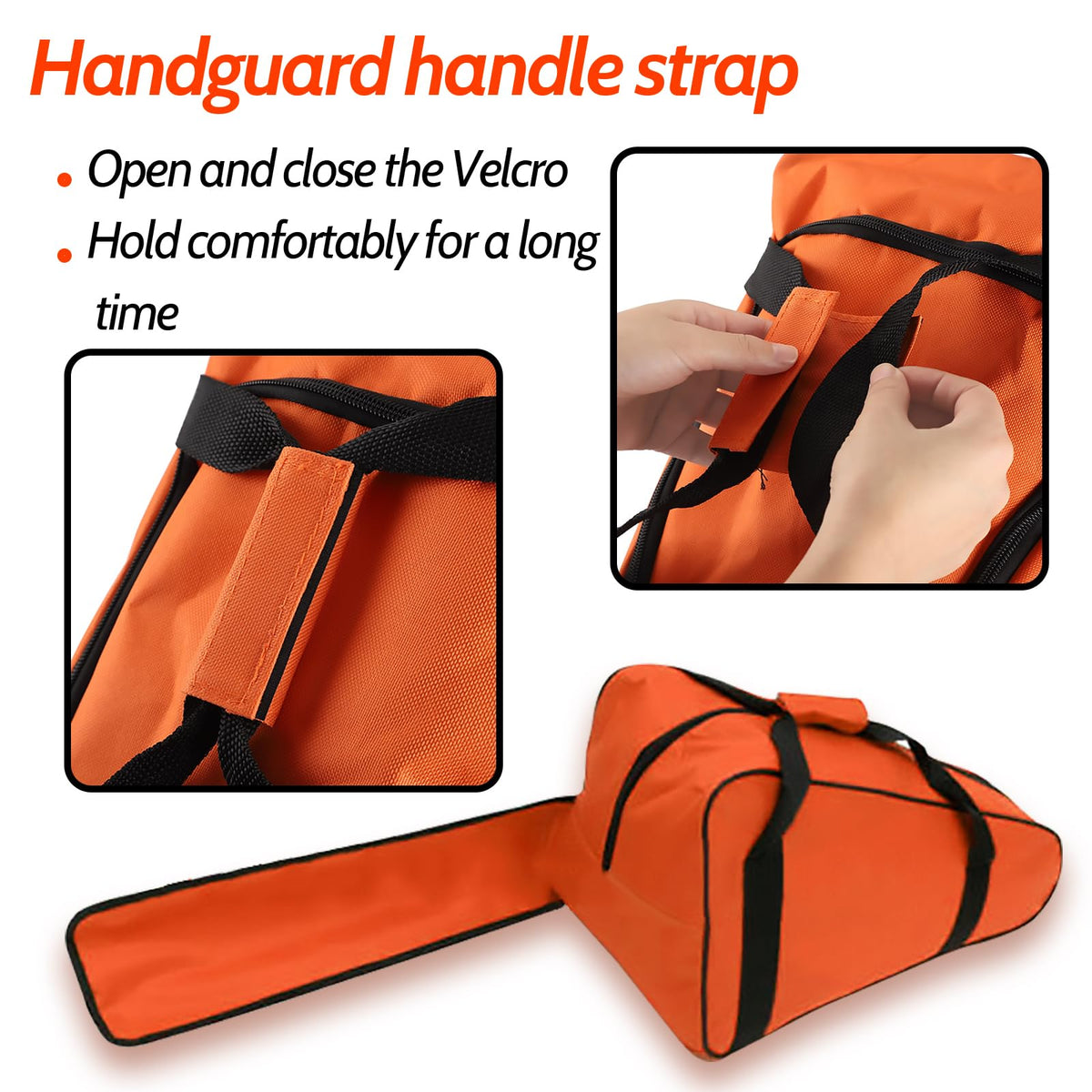 Txelegant chainsaw bag interior shows organized space for 18–20 inch saws