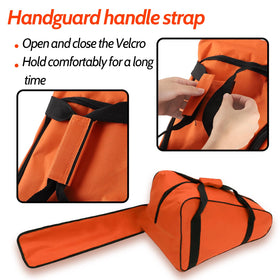 Txelegant chainsaw bag interior shows organized space for 18–20 inch saws
