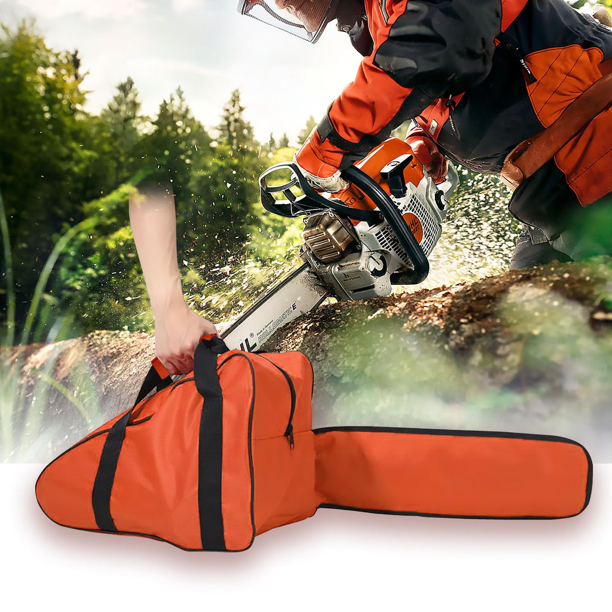 Txelegant chainsaw bag orange tote ideal for outdoor projects