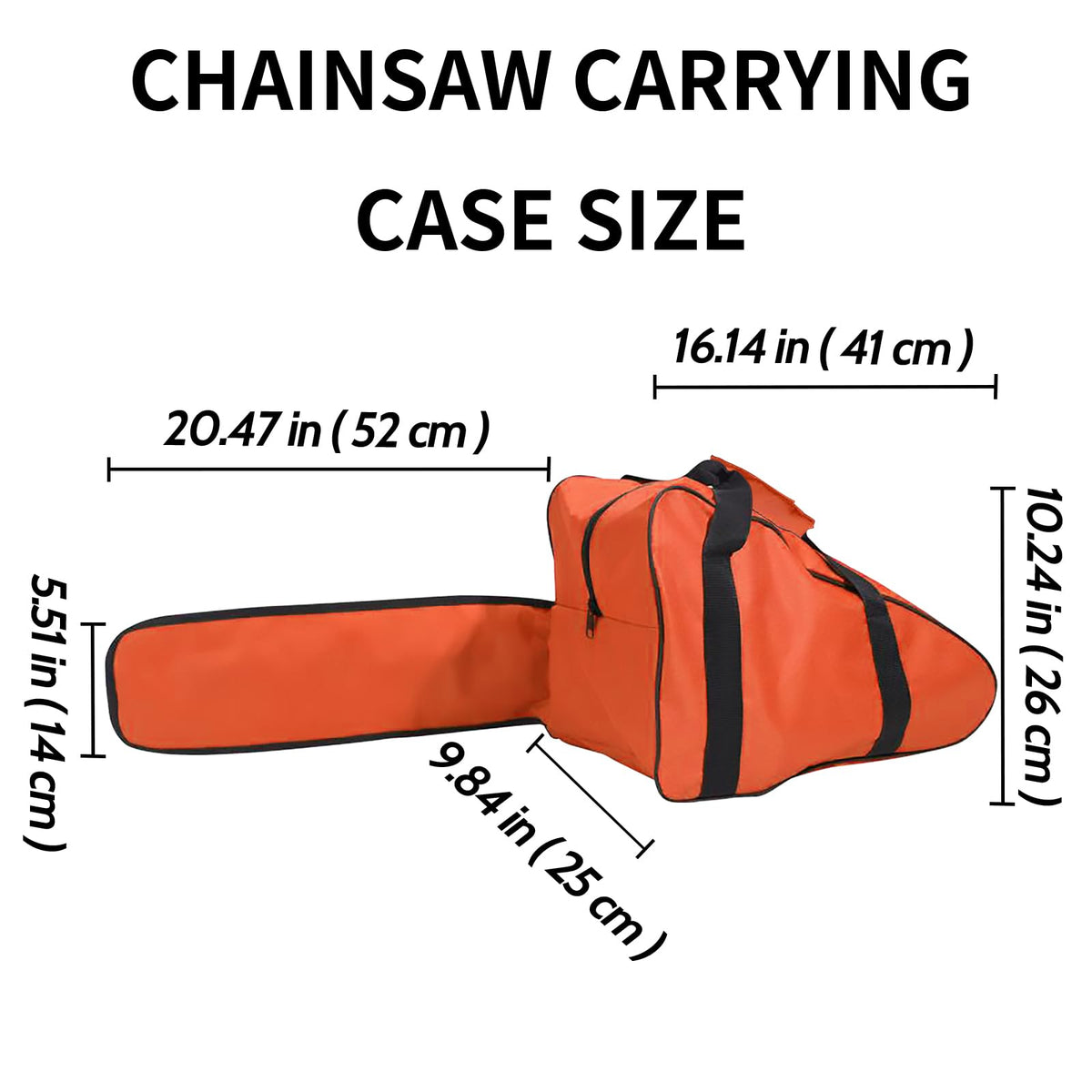 Txelegant chainsaw bag orange zipper ensures secure closure and quick access