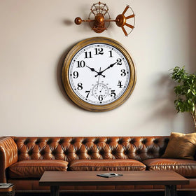 TXIYEAN 16-Inch clock mounts neatly on a patio wall.