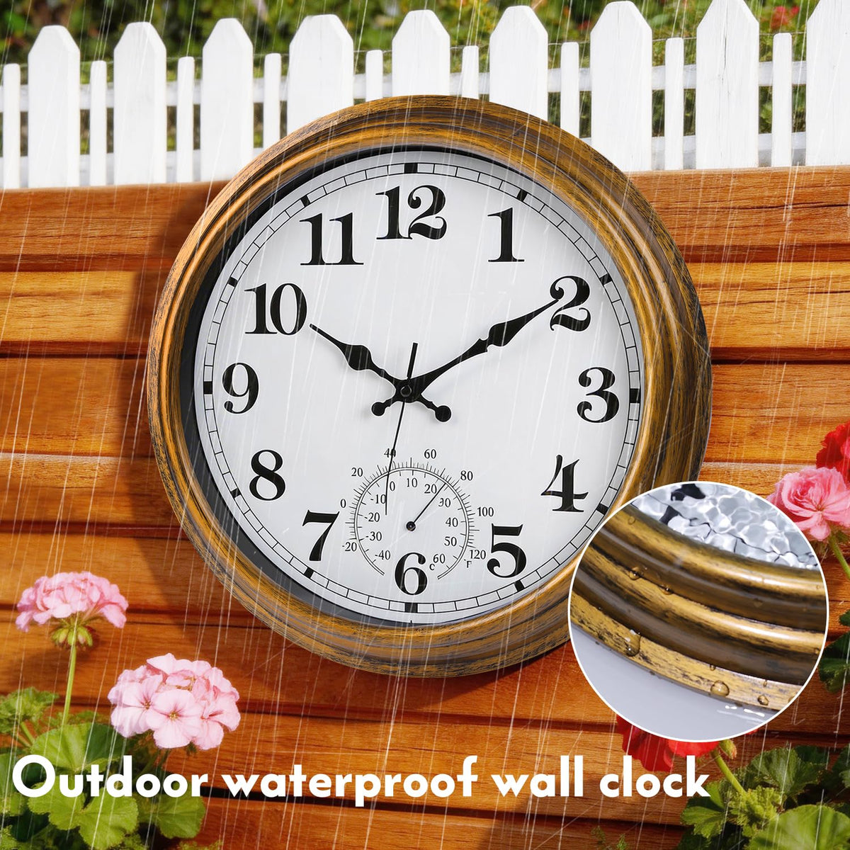 TXIYEAN bronze clock suits both patios and indoor spaces.