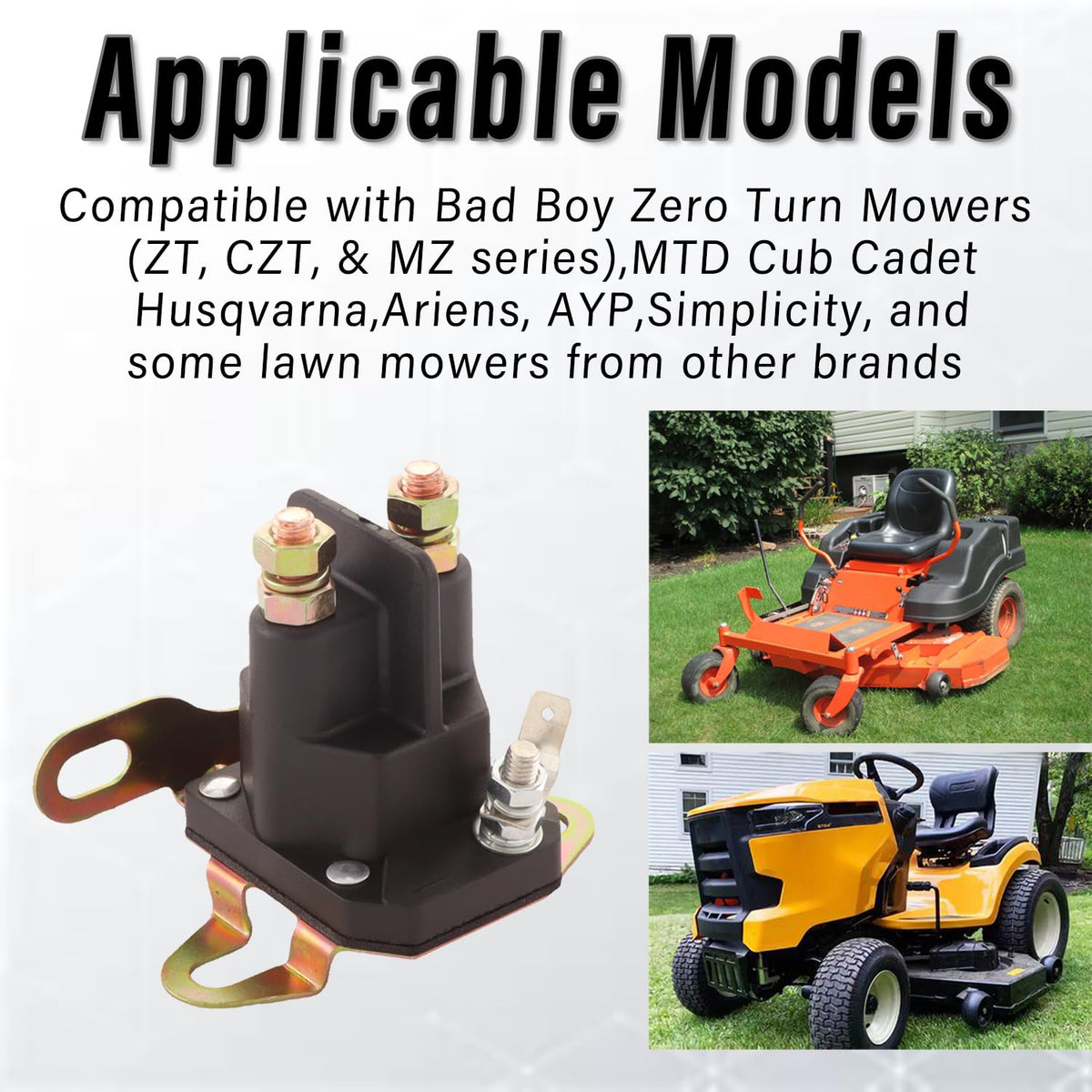 TXRXIZ solenoid install on Bad Boy CZT mower demonstrates easy component replacement.
