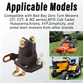 TXRXIZ solenoid install on Bad Boy CZT mower demonstrates easy component replacement.